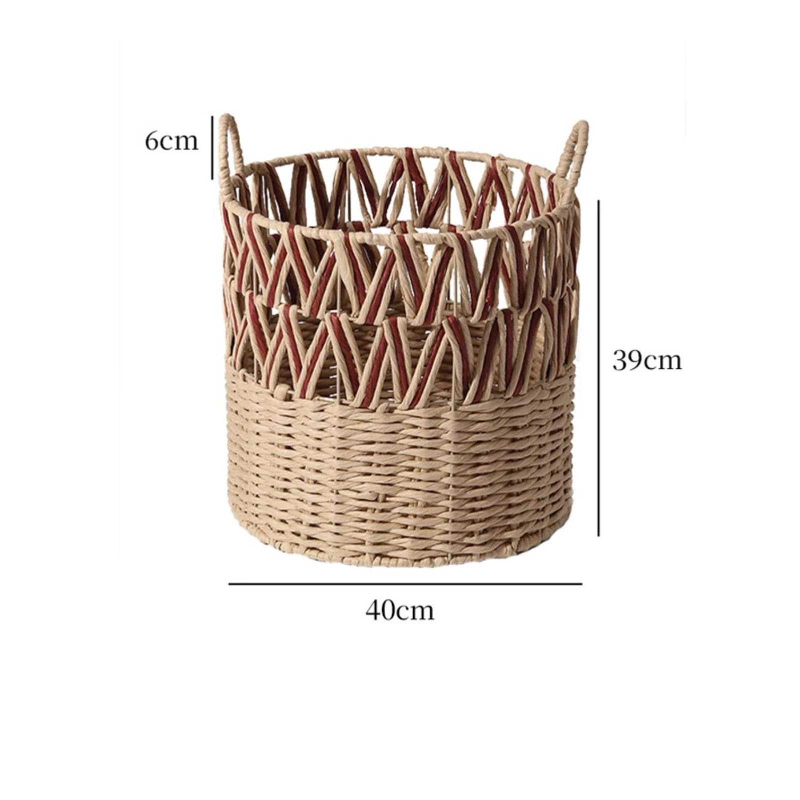 Amagogo Cesto Portabiancheria Cesto Contenitore Cesta Intrecciata Cesto Organizzatore in Rattan Naturale a Doppia Trama con Manici Ad Anello Adatto a Bagno Camera Soggiorno Ripostiglio, size to 3