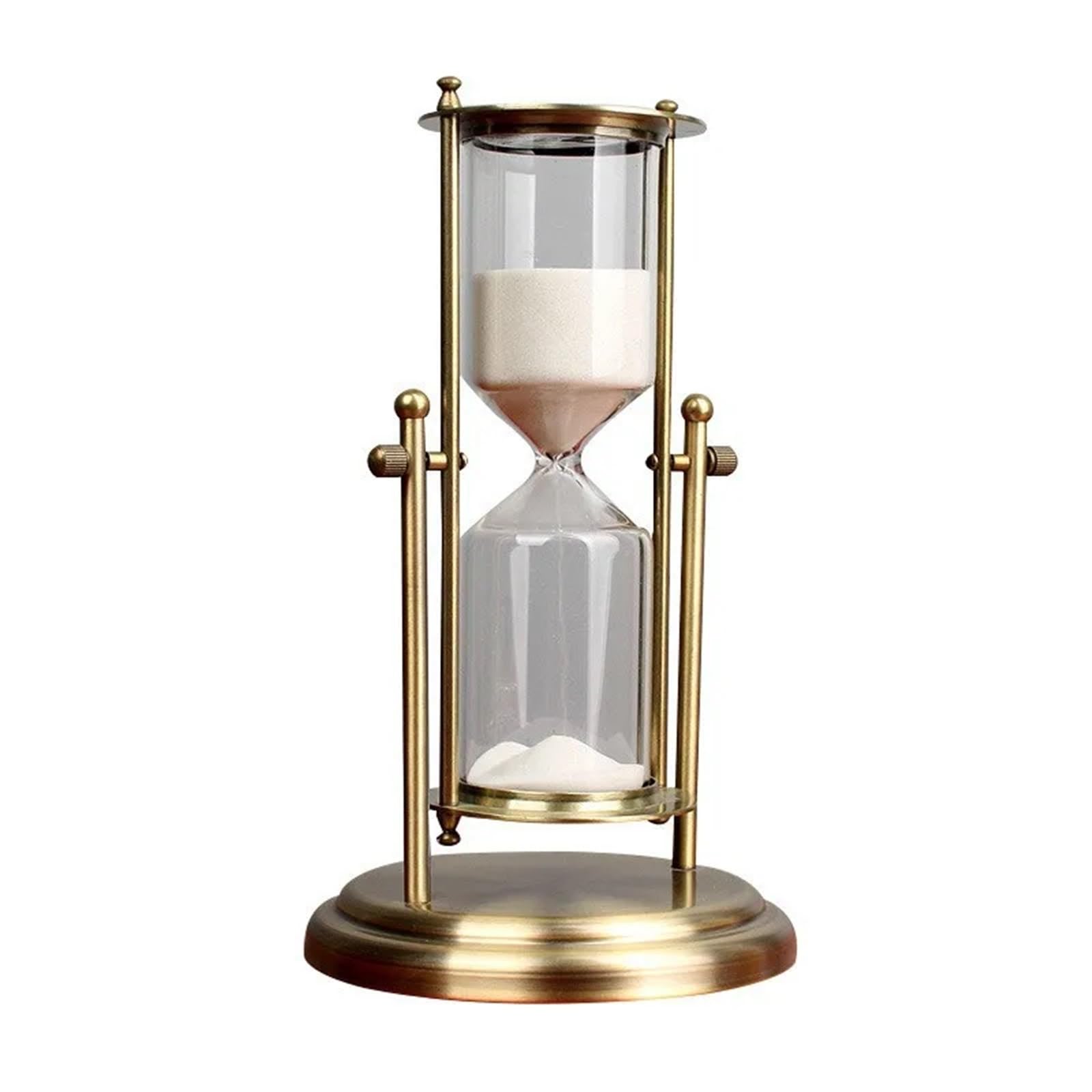 Reloj de Arena con Corona giratoria, decoración Temporizador, Cristal Creativo, Que Fluye, Sala Estar, Metal, pequeño Regalo