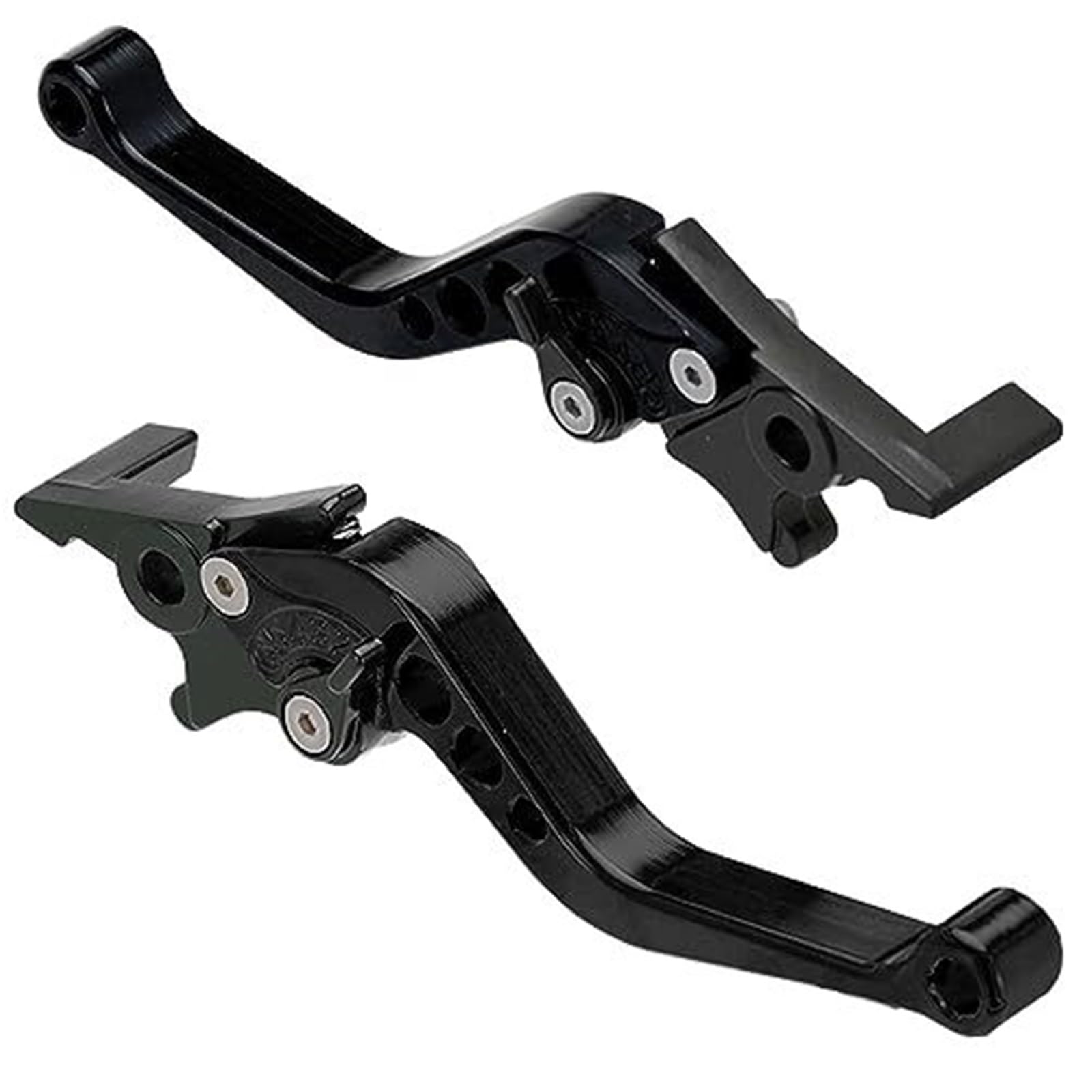FLBZBLKASL Motorcycle Short Brake Clutch Levers 1 Pair Motorcycle Break Clutch Levers Adjustable 7/8" Motorbike Brake Handle Lever 22mm Handlebar CNC Aluminum Double Disc