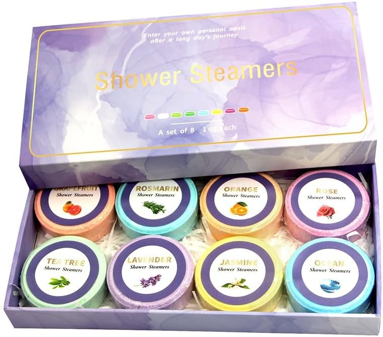 Miniatura 3 de Paquete de 8 vaporizadores de ducha para aromaterapia, regalos de cumpleaños para mujeres y hombres, alivio del estrés y cuidado personal de lujo,