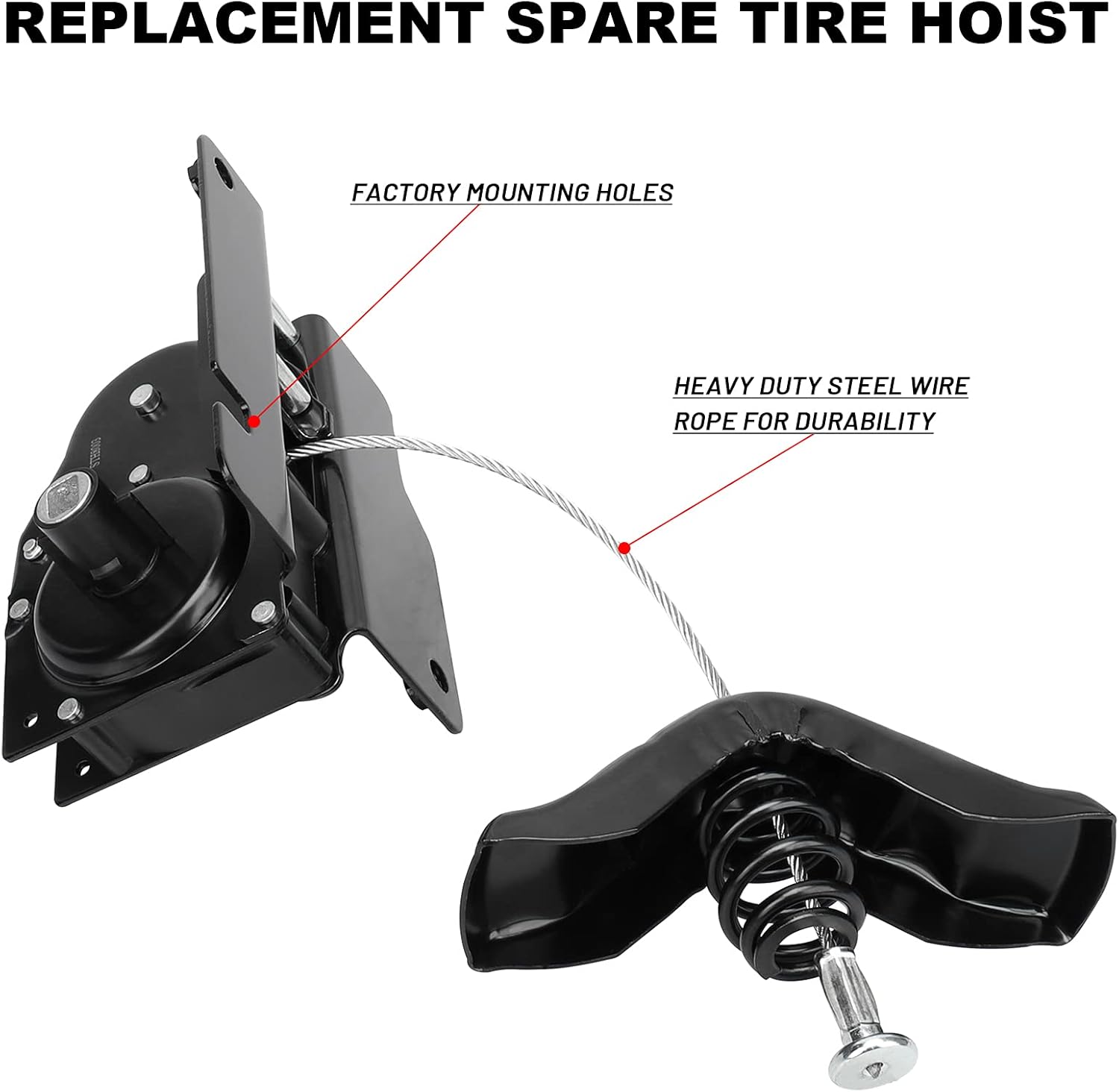 MAYASAF Spare Tire Hoist 924-528 Wheel Carrier Hoist Spare Tire Winch for Ford 99-07 F250(F350) Super Duty, for 99-07 F450/F550 Truck : Automotive