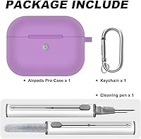 Vista 235 de Funda para AirPods Pro con kit de limpieza, funda de silicona suave para Apple AirPod Pro de 1ª/2ª generación, accesorios de funda AirPods Pro/Pro 2