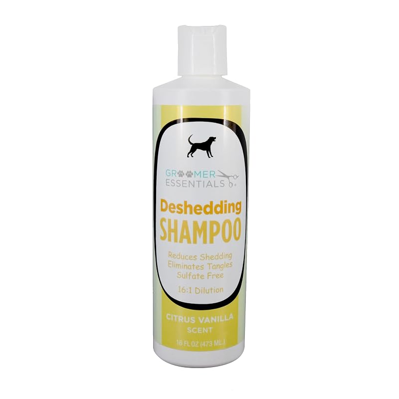 Shampoo para Cães e Gatos GROOMER ESSENTIALS com Ômega 3, Ômega 6 e Vitamina E, Fragrância Cítrica, 480 mL