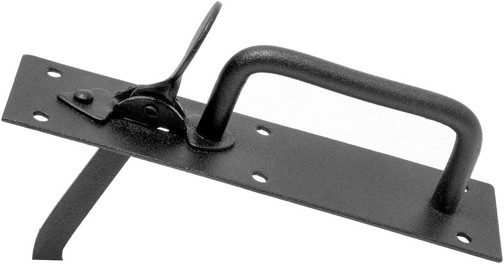 Renovators Supply Manufacturing Black Iron Norfolk Thumb Door Latches Traditional 7" H Suffolk Thumb Gate Or Door Latches Black Powder Coated Two Sided Colonial Locks with Mounting Hardware Pack of 4
