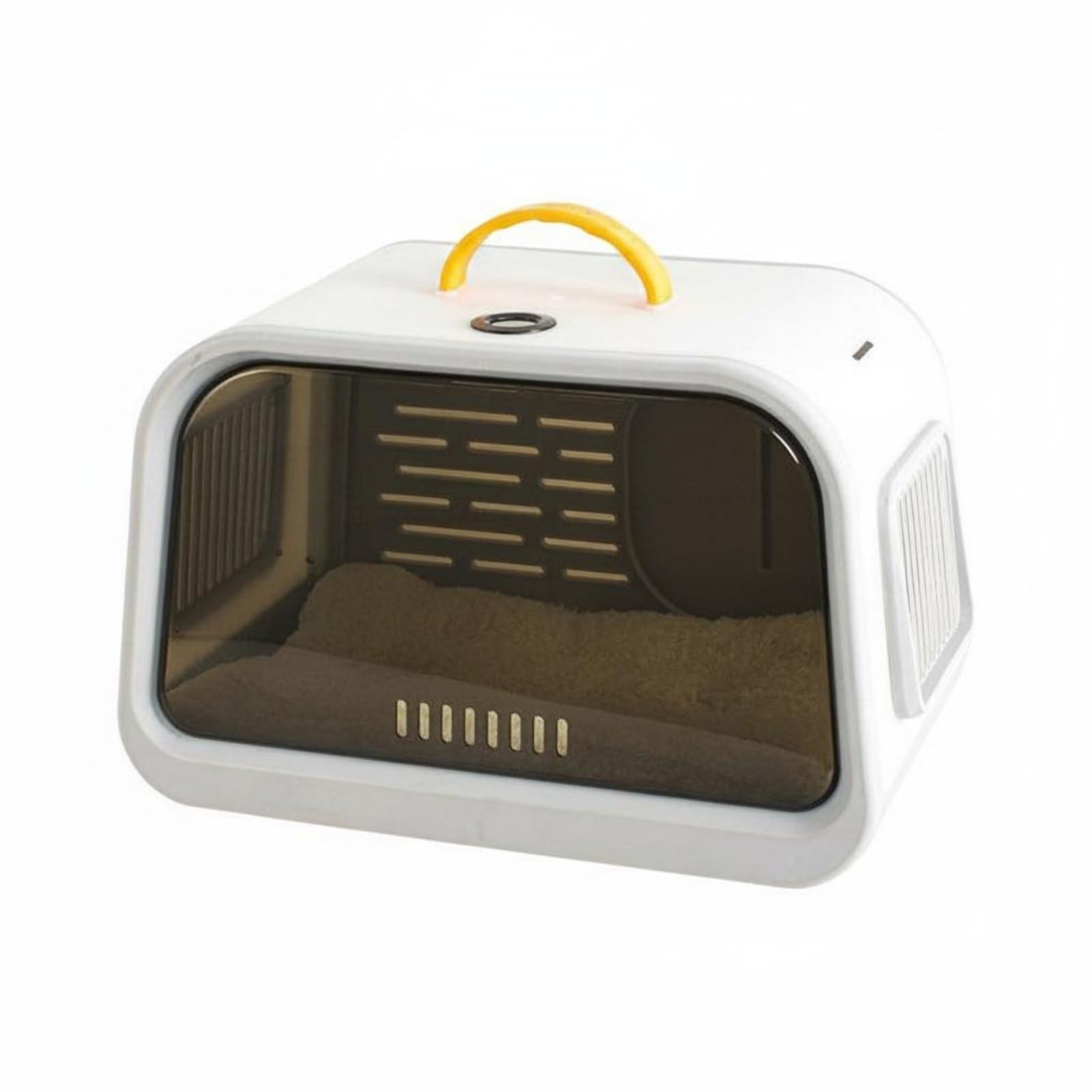 Ventilated Cat Carrier Katzenrucksack Tiertransporter Haustiertragetasche Haustierrucksack mit Umluftsystem Und Seitenschlitzen aus PP Und für Reisen, Grauweiß