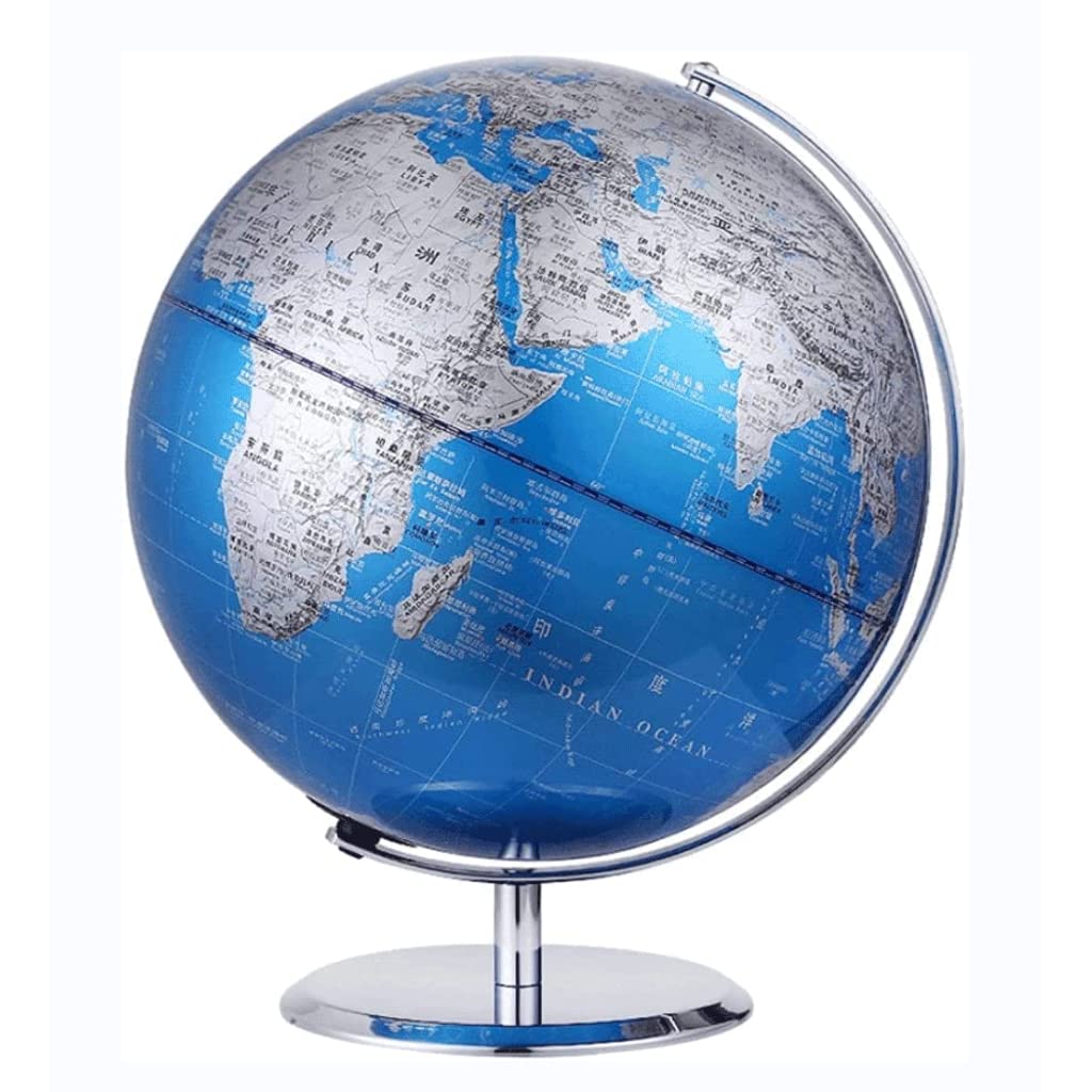Globe, with Chrome Metal Base and Hd Map Clear Text Marking(20cm)