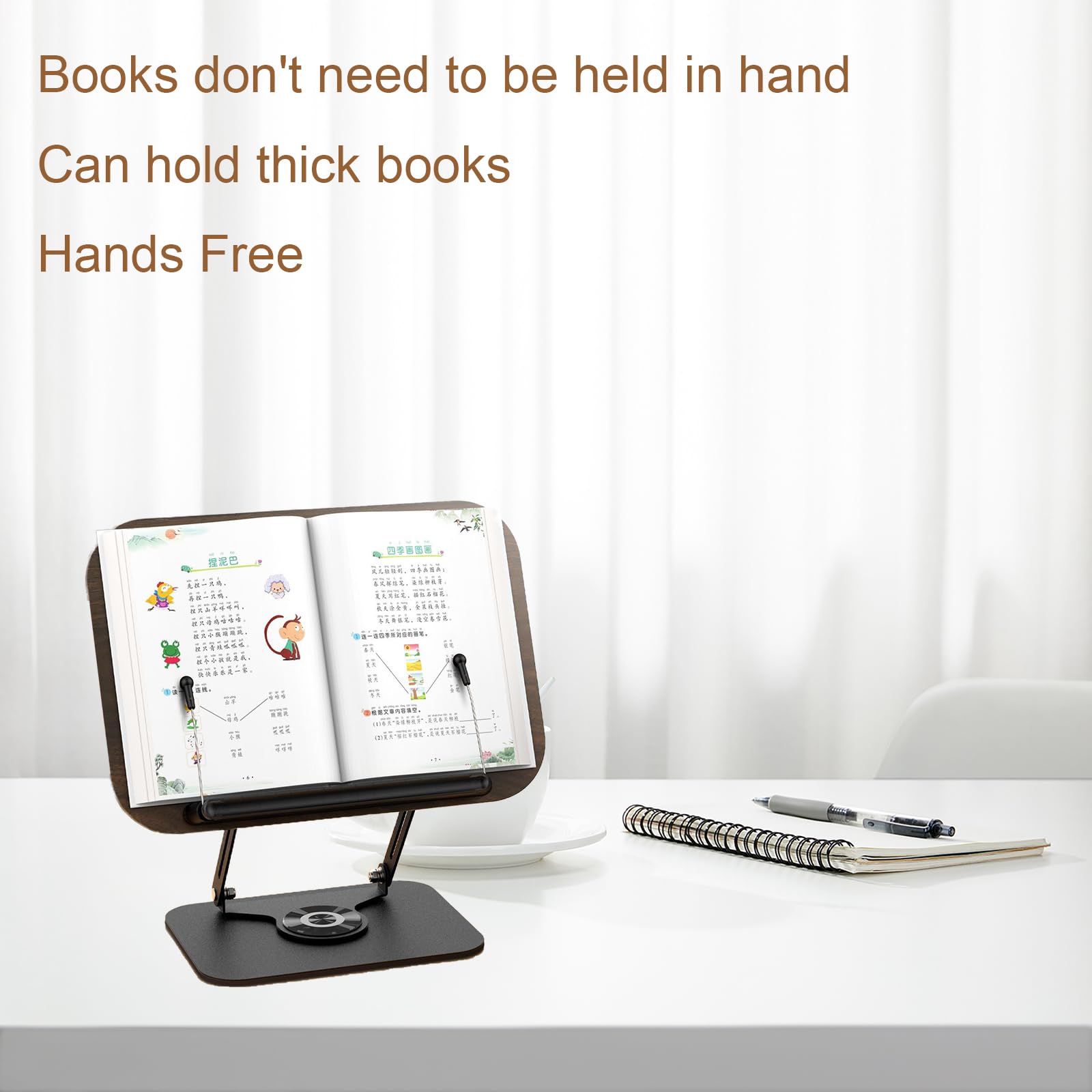 Support De Livre Pour Lecture - Support Réglable Avec Base Rotative A 360 Et Pliable~p150313714