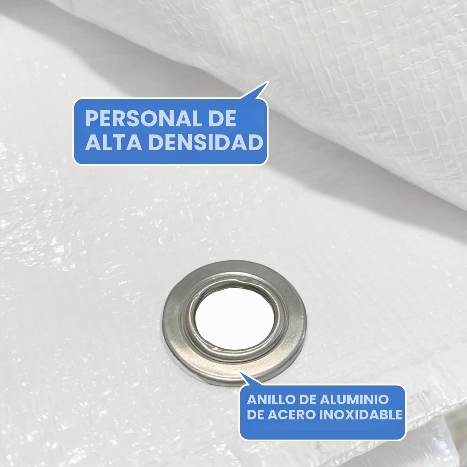 Blanco Lonas Impermeables Exterior, Lonas de Exterior Reforzado PE con Ojales, Duradera Toldo Impermeable para Jardín, Piscinia, Terrazas, Vehículos, Coche, Muebles, Leña - 4x6m