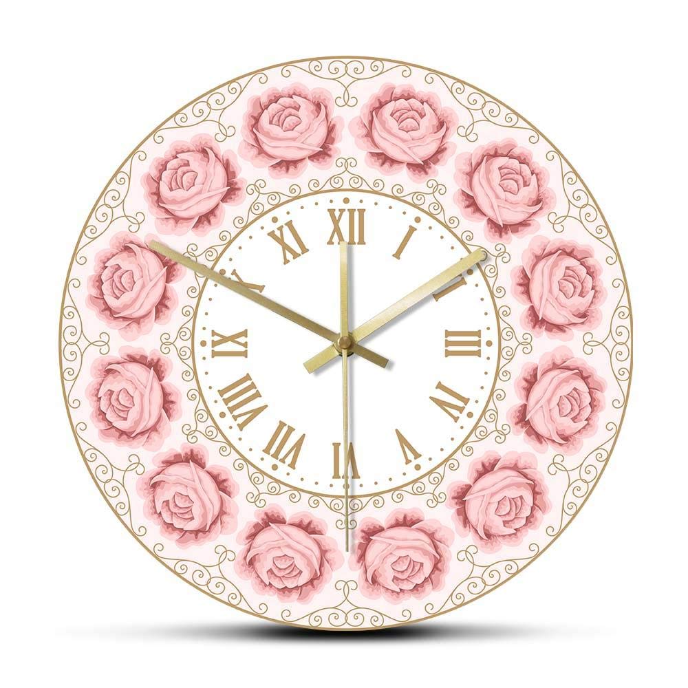 Cuisine moderne et chaleureuse avec cette horloge vintage aux roses rétro