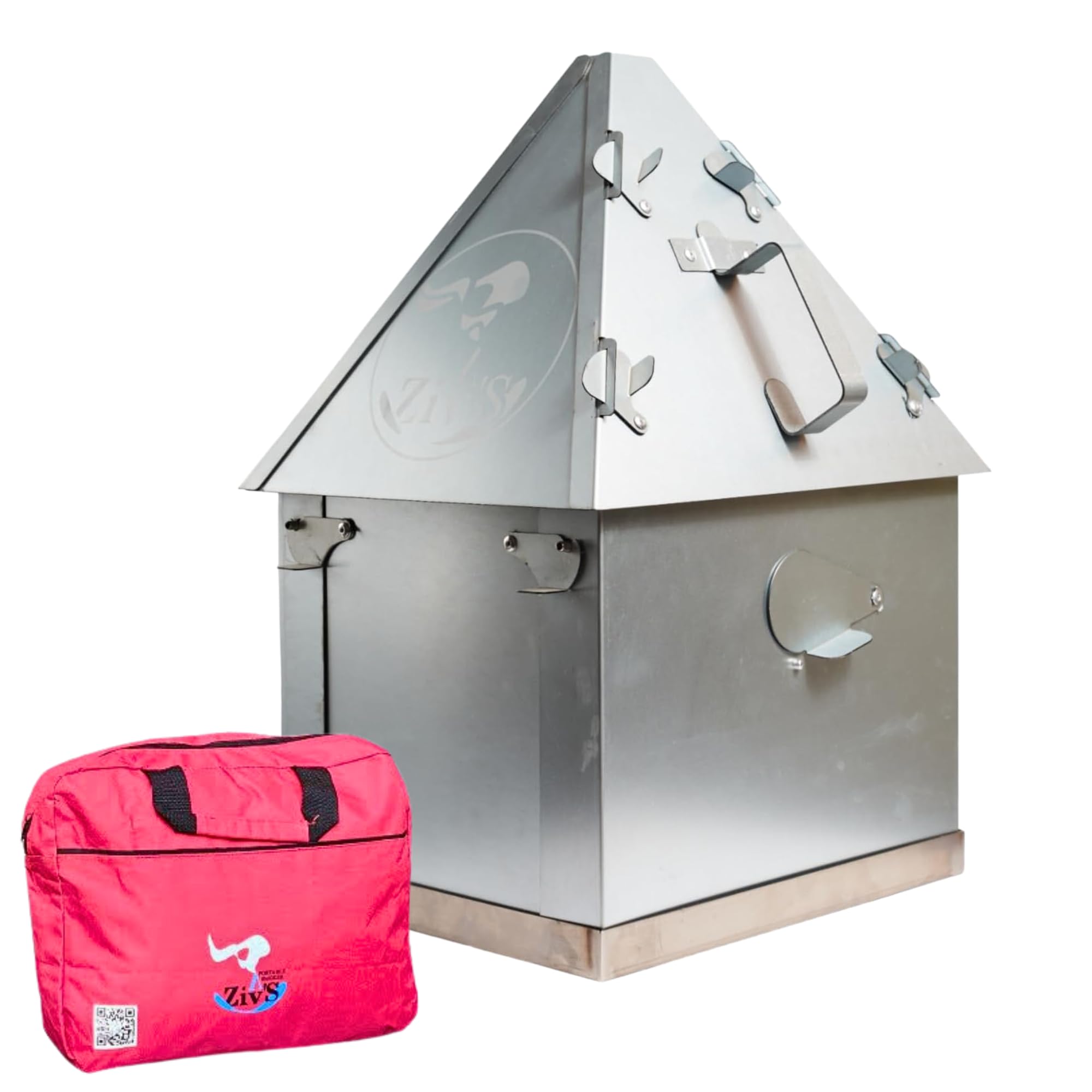 Foldable & Portable Vertical Pellet Smoker - 19.7” Meat Smoker for BBQ Grill, Outdoor Cooking, Camping & RV - Easy to Clean - Includes Carrier Bag, Spoon & Built-in Thermometer – EasyGoSmoker