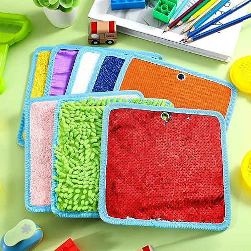 Image of Boao 8 Set Mini Sensory Mats Assorted Textured Play Mats Sensory Floor Tiles Educational Tactile Toys for Activity(7.9 Inch,Square)