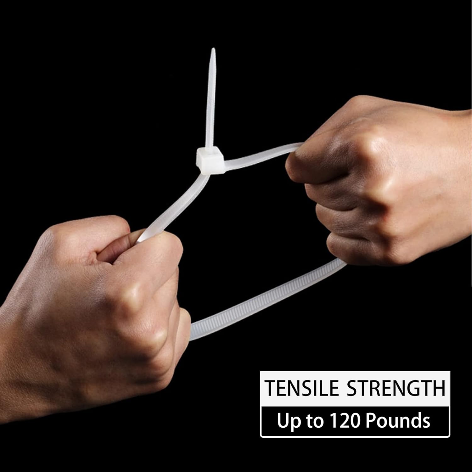 Zip Ties Heavy Duty 12 Inch White Cable Ties, 120 Pounds Tensile Strength, Large Strong Tie Wraps for Indoor and Outdoor Use, UV Resistant, 100 Pack