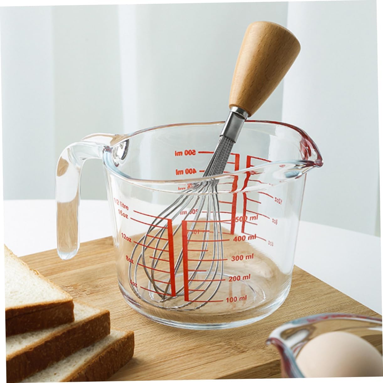 Garneck 1pc Glass Measuring Cup Transparent Baking Tool Capacity Easy to Clean Scale Design for Accurate Measurement Kitchen Cooking and Baking