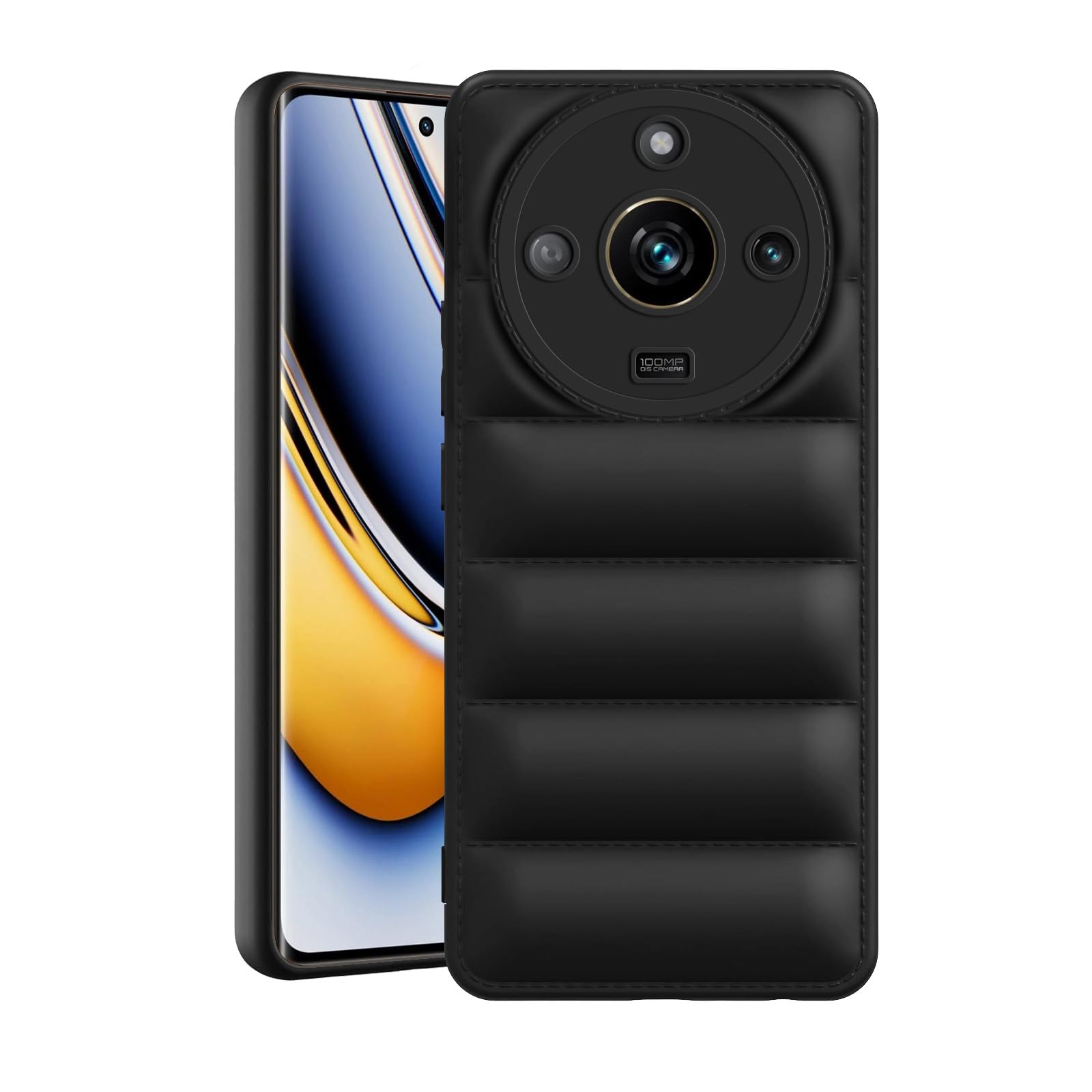 Plus Puffer Case Camera Protection Soft Back Cover for Realme 11 Pro 5G - Black (B0CV4BY96F) Amazon Price History, Amazon Price Tracker