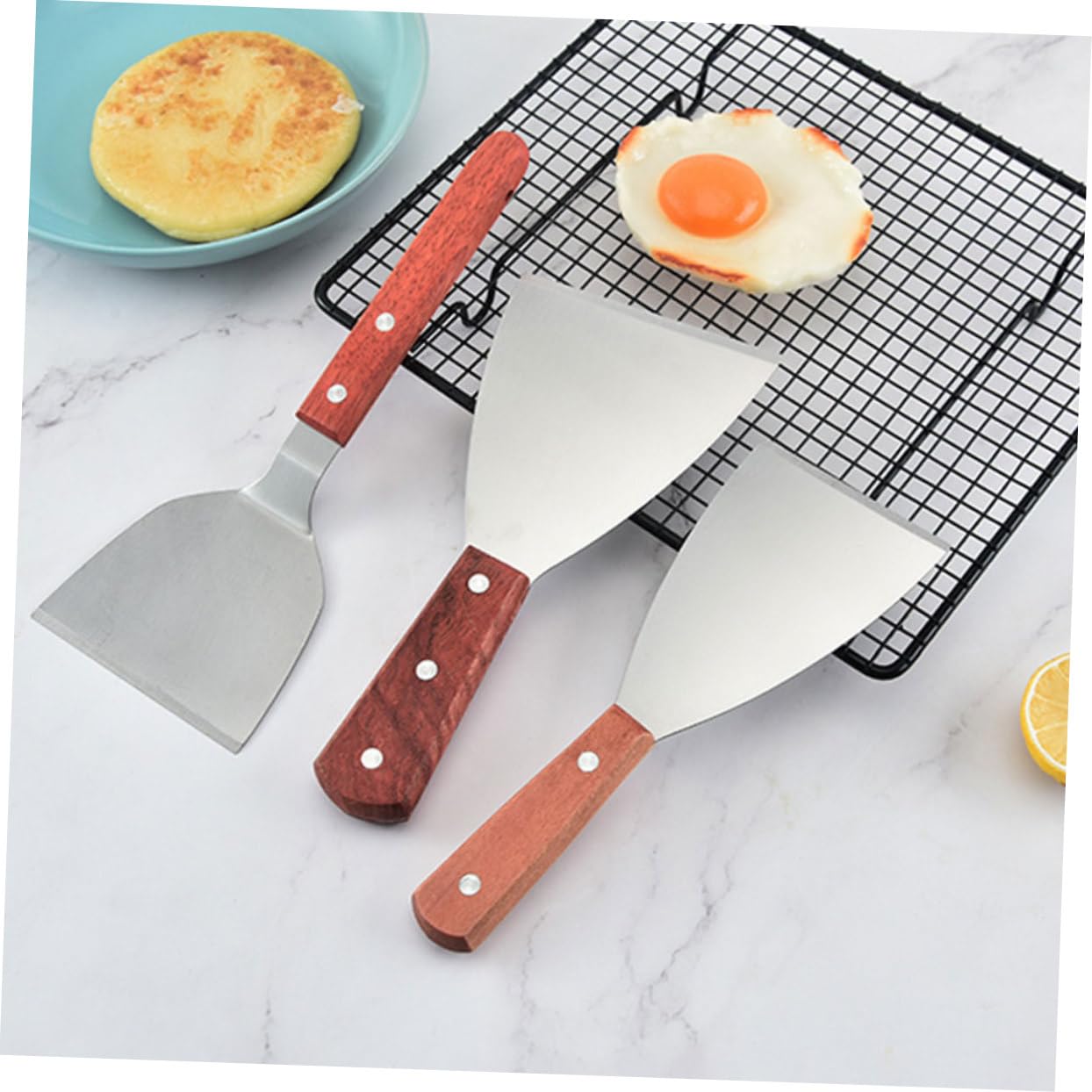 Garneck Set Utensili Barbecue in Metallo Inossidabile Spatola e Borraccia per Spezie per Cucinare All'esterno