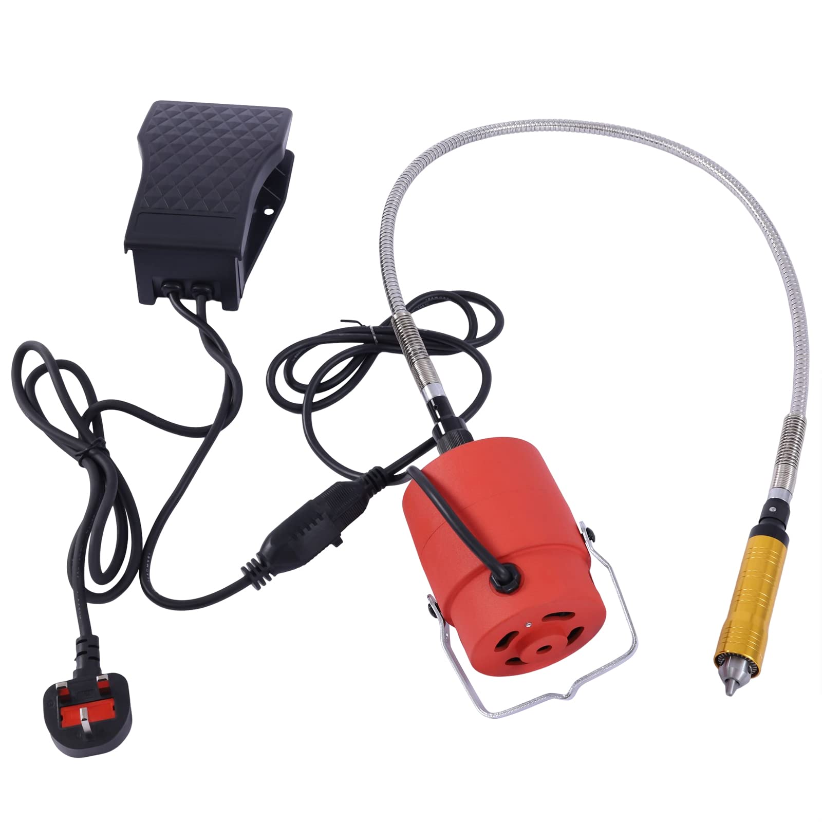 Huspoo Jewelry Tools Hanging Flexshaft Mill Motor & Accessories 220V 6Mm, Professional Hanging Flex Shaft Electric Grinder Carver For Carving, Buffing, Drilling, Polishing, Sanding, Cutting, Grinding (560W)