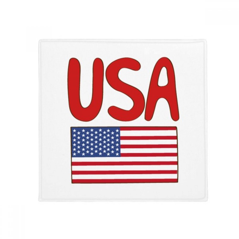 Tapis de compagnie motif drapeau américain antidérapant multicolore 80x80 cm