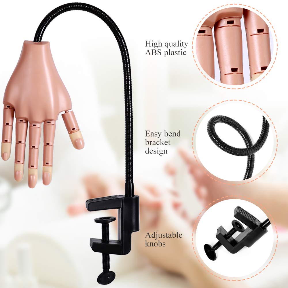 Practice Hand for Acrylic Nails - Normal Purple Mannequin Hands for Nails Practice Nail Training Practice Hand Kit