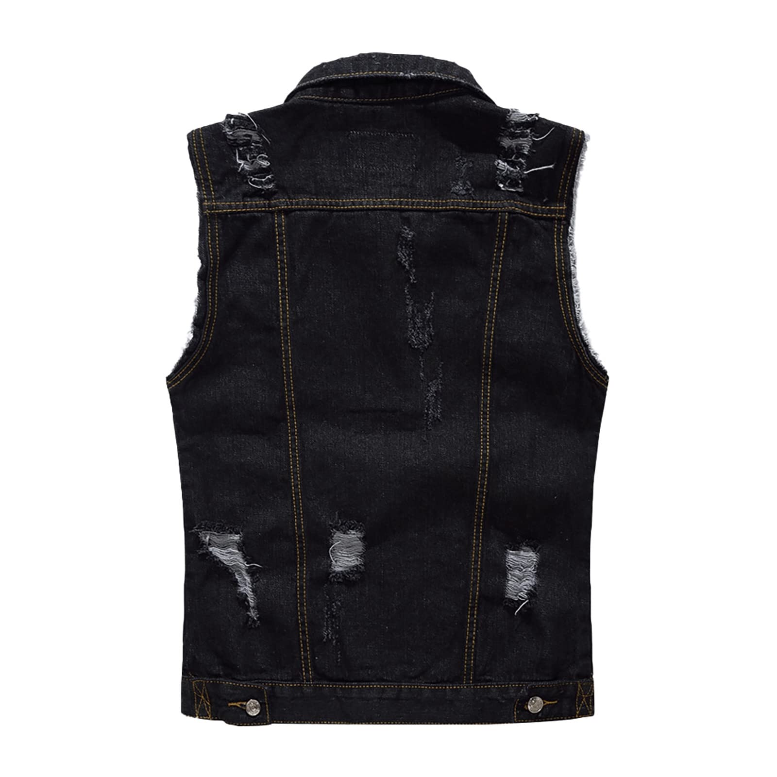 Klassische Herren Jeansweste Ärmellose Denim Vest Cowboy Biker Weste