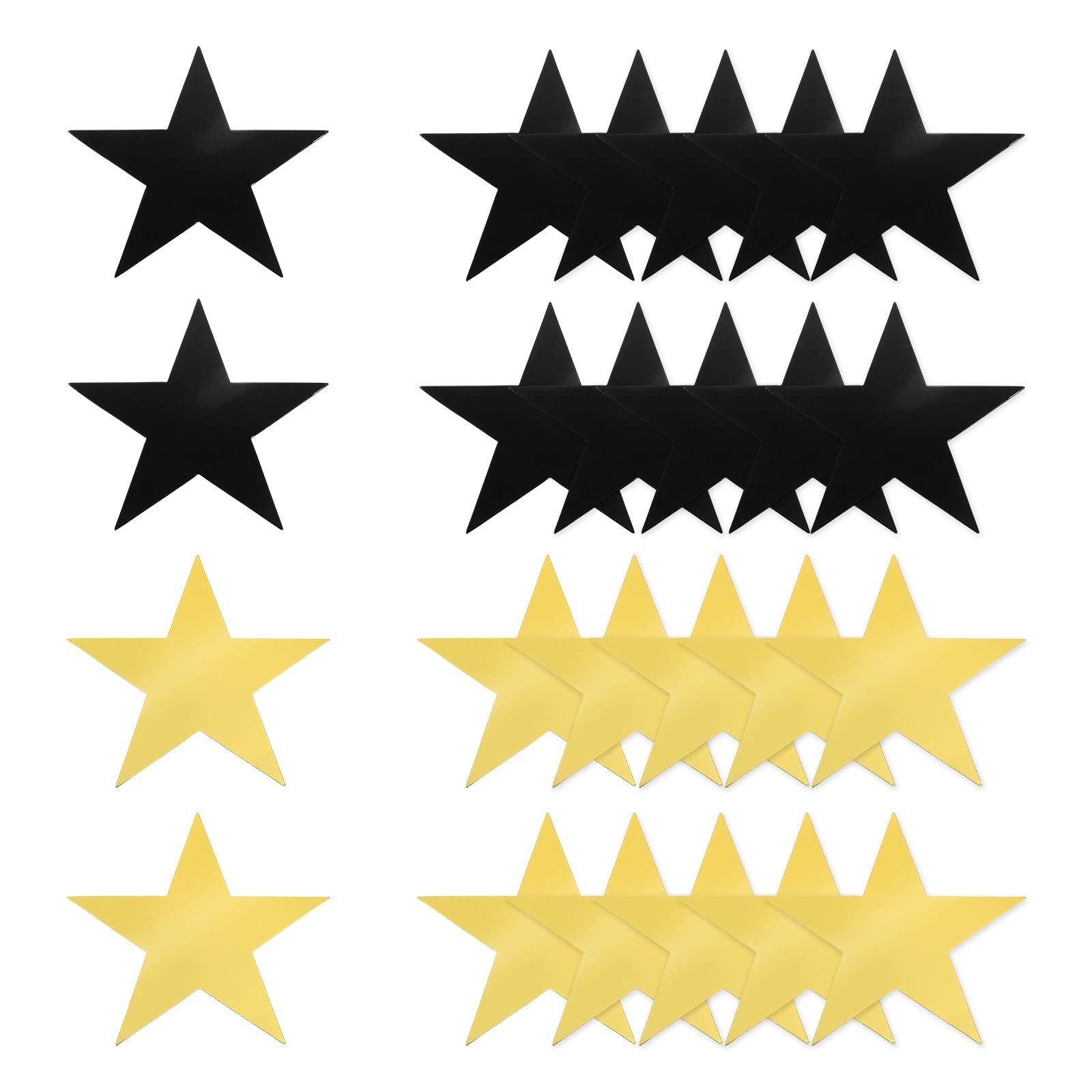 sourcing map 24 Pcs Stars Cutouts Decoration, 6" Double Printed Paper Stars Cutout Confetti Cardboard Stars Decorations for Bulletin Board Wall Classroom Party, Gold/Black
