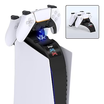 Fast Charging Station for PS5, Dualsense Charger Station Dock for Dual Playstation 5 Controllers with LED Indicator, Dual Controller Charging Stand for Playstation 5 Controller