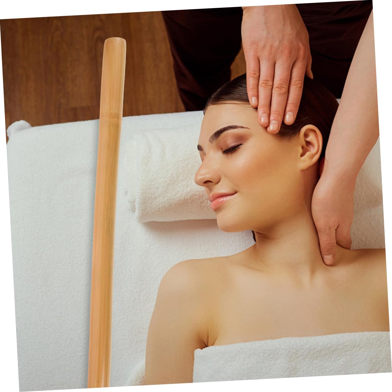 SHERCHPRY 3 Piezas Palo de masaje de bambú. músculo cuello y espalda Gancho portátil cuerpo Yoga herramientas de masaje manual palo masajeador manual de bambú masajeador de mano Marrón claro