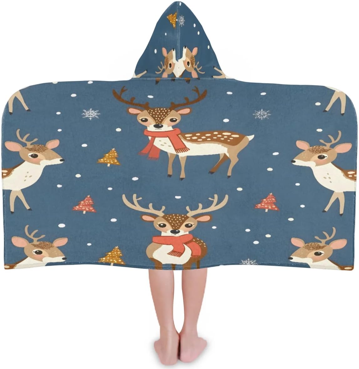 Pardick Kid Bath Towels Cute Reindeer Kids Towel with Hood for Girls Boys Beach Towel Pool Cover Up Soft Absorbent Toddler Hooded Bath Towel for Shower, Beach, Pool