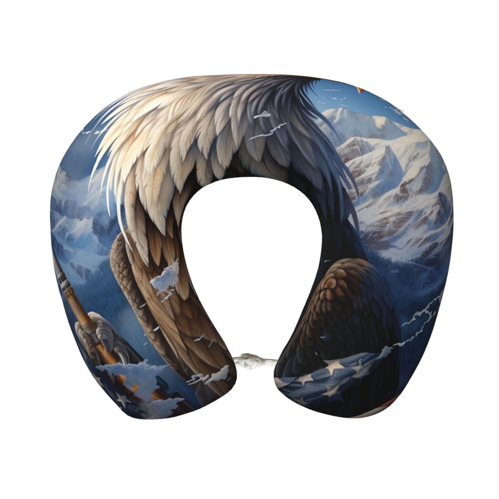 FekiLoot Travel Pillow for Sleeping, Eagle Travel Neck Pillow Comfortable U Shape Memory Foam Neck Rest Support Portable Travel Accessories Suitable for Airplane Car Office