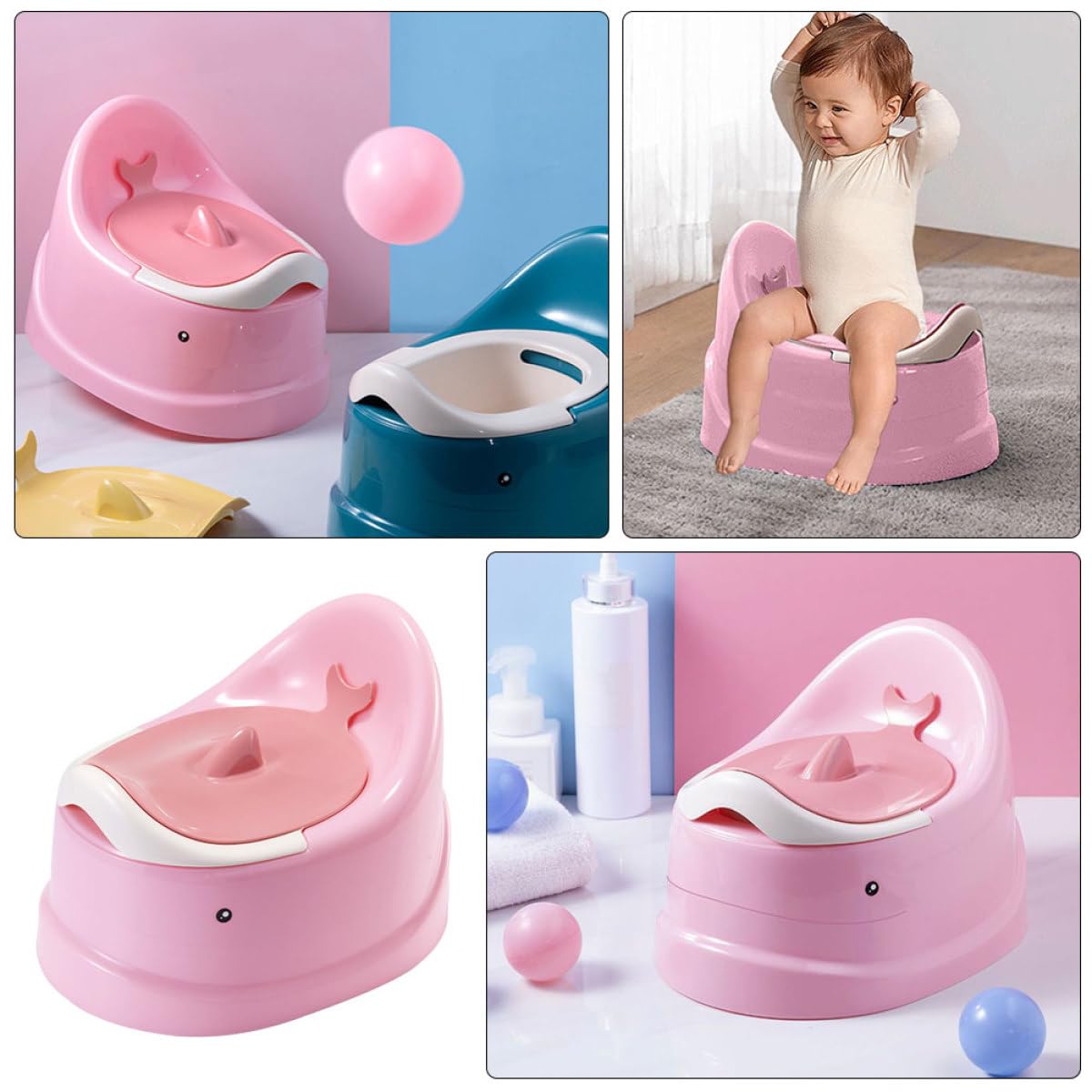 Supvox Toilettensitz für Mädchen Ergonomisch Stabil Kompakt Verstärkt Frei Kunststoff Vielseitiges Kleinkind Töpfchen für Babyurinal und Training