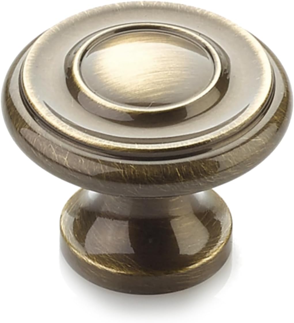 Schaub & Co. 703-AB Traditional 1 1/4" Round Knob - Antique Brass