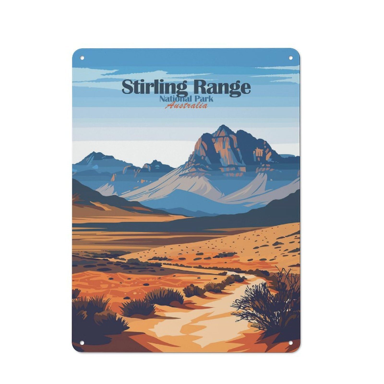Stirling Range National Park Australia Country Vintage Metal Wall Decor 40x30cm, Farmhouse Metal Sign for Kitchen, Cottage, Porch Or Garden Room