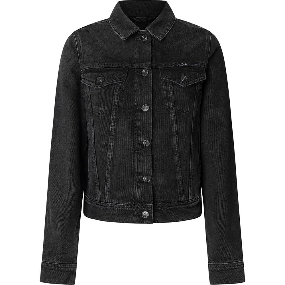 Pepe Jeans Women's Black (Denim-9F0) Slim Jacket, M
