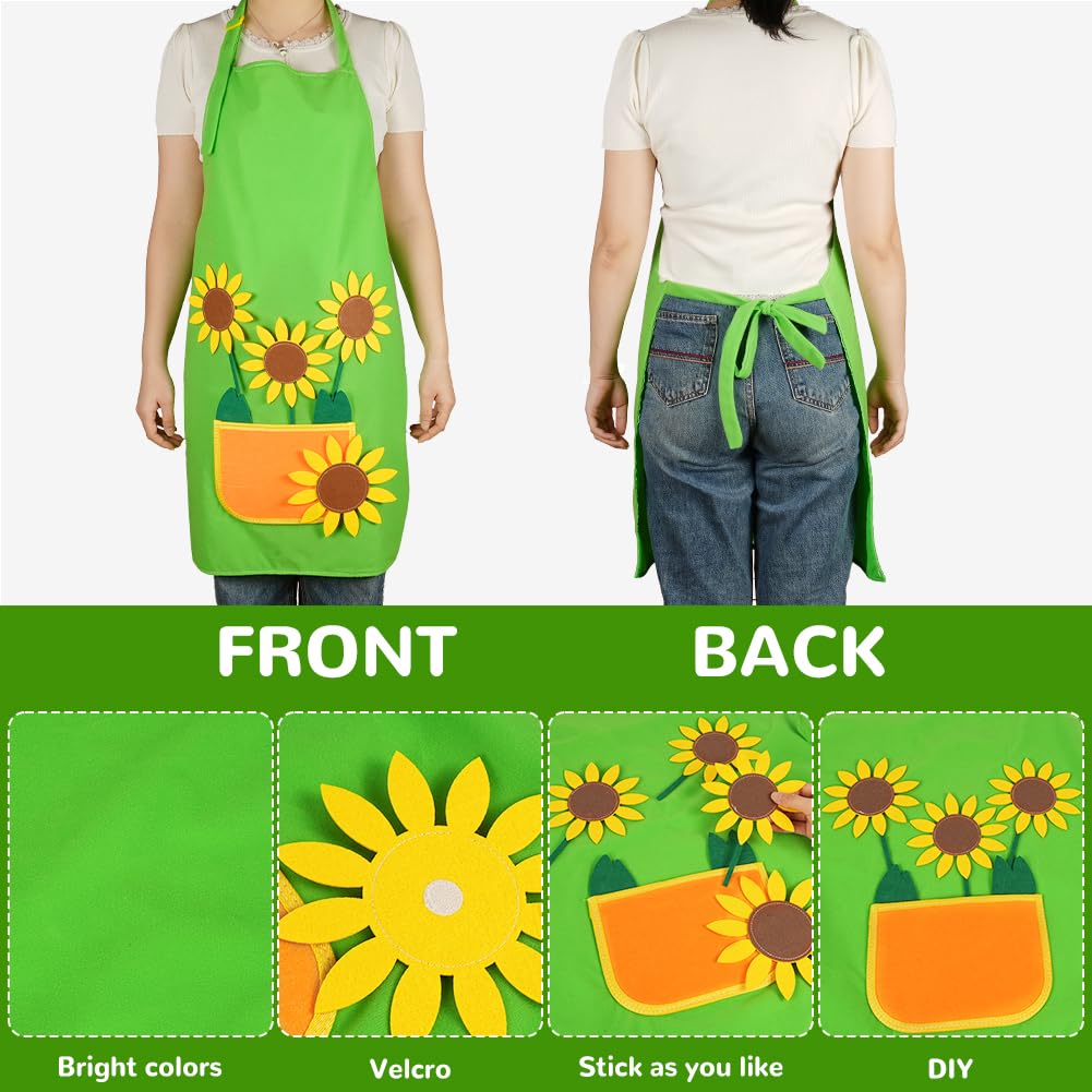 Alaoo DIY Felt Apron, Flowers Artist Painters Bib With Pockets, Gardening Tool Apron for Gardening Tools DIY, Woodwork - Image 4