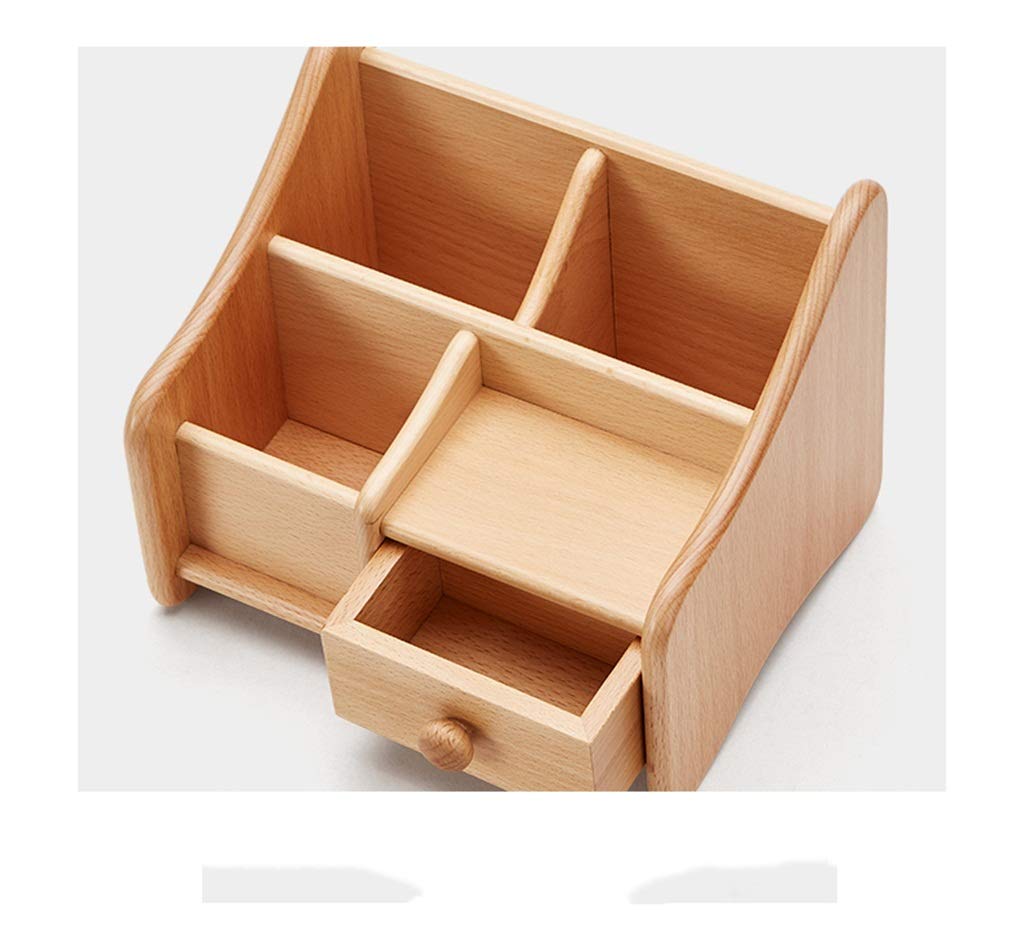 Stiftehalter Bambus, 4 Fächer, Natürliche Optik, Stiftebox, Schreibtisch Organizer Für Büro-Utensilien, Natur