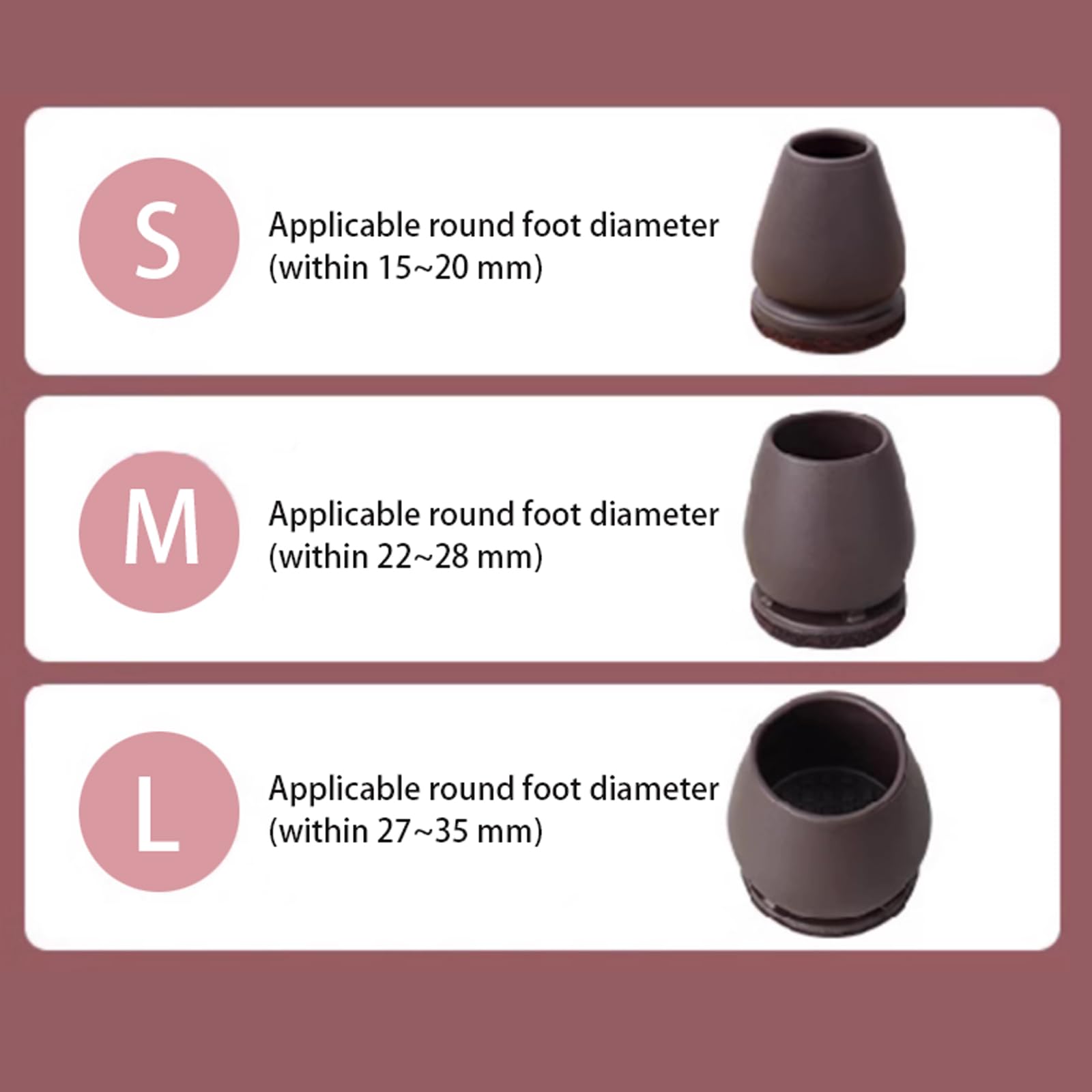 Protectores de fieltro para patas de muebles, almohadillas de fieltro para suelos de madera dura, fundas de goma para patas de silla para patas de mesa