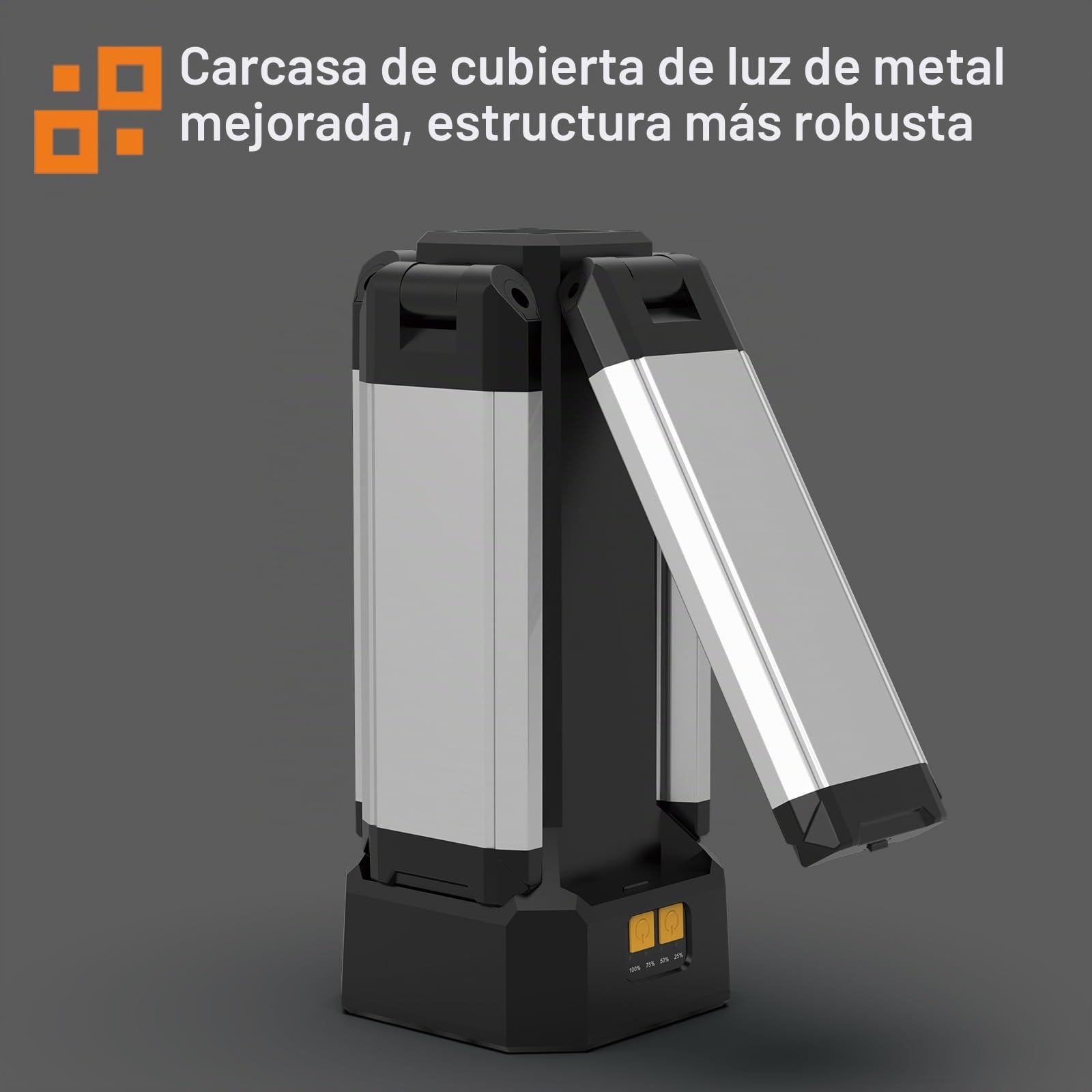 Foco Led Recargable de Aluminio de 13200 mAh con Trípode Plegable y Bolsa de Transporte, Luz Portatil de 8000 Lúmenes, para Emergencias, Campamentos, Vehículos Recreativos, Senderismo (Estándar)