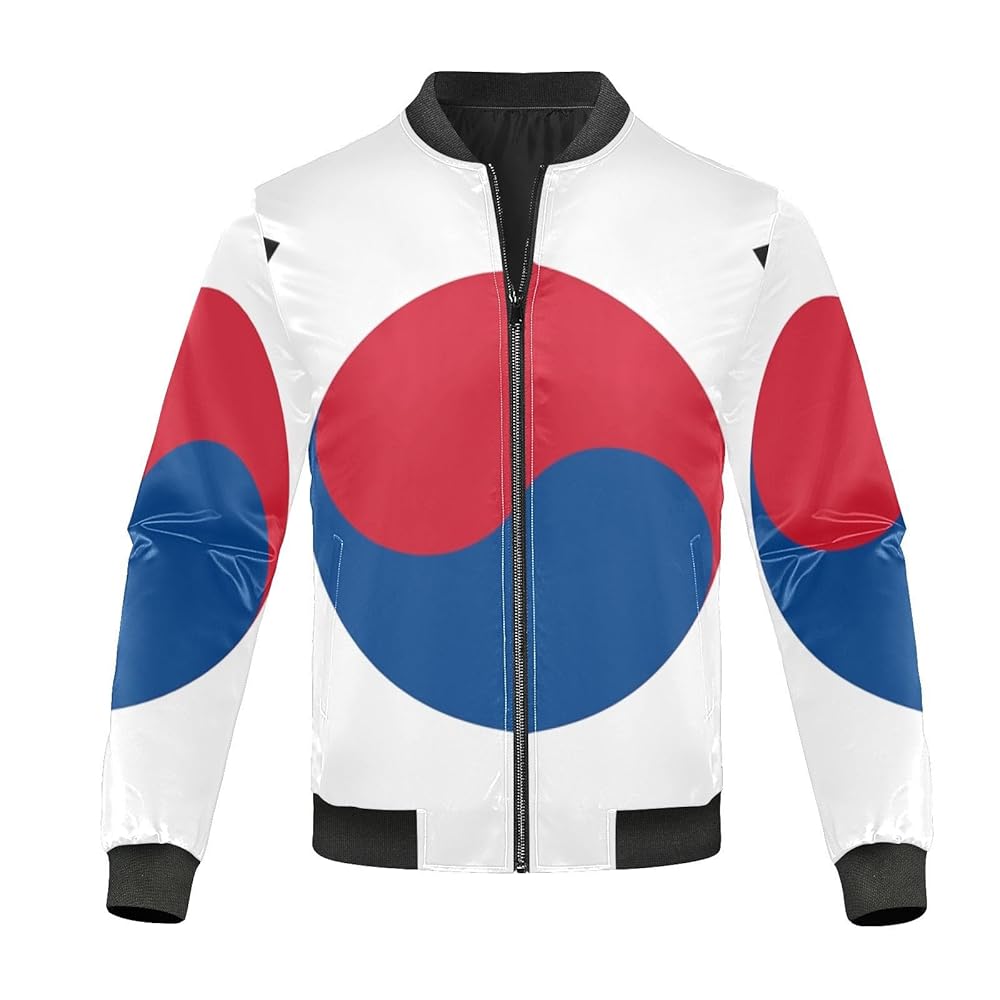 Amazon.com: Vnurnrn South Korea Flag Mens Windproof Bomber