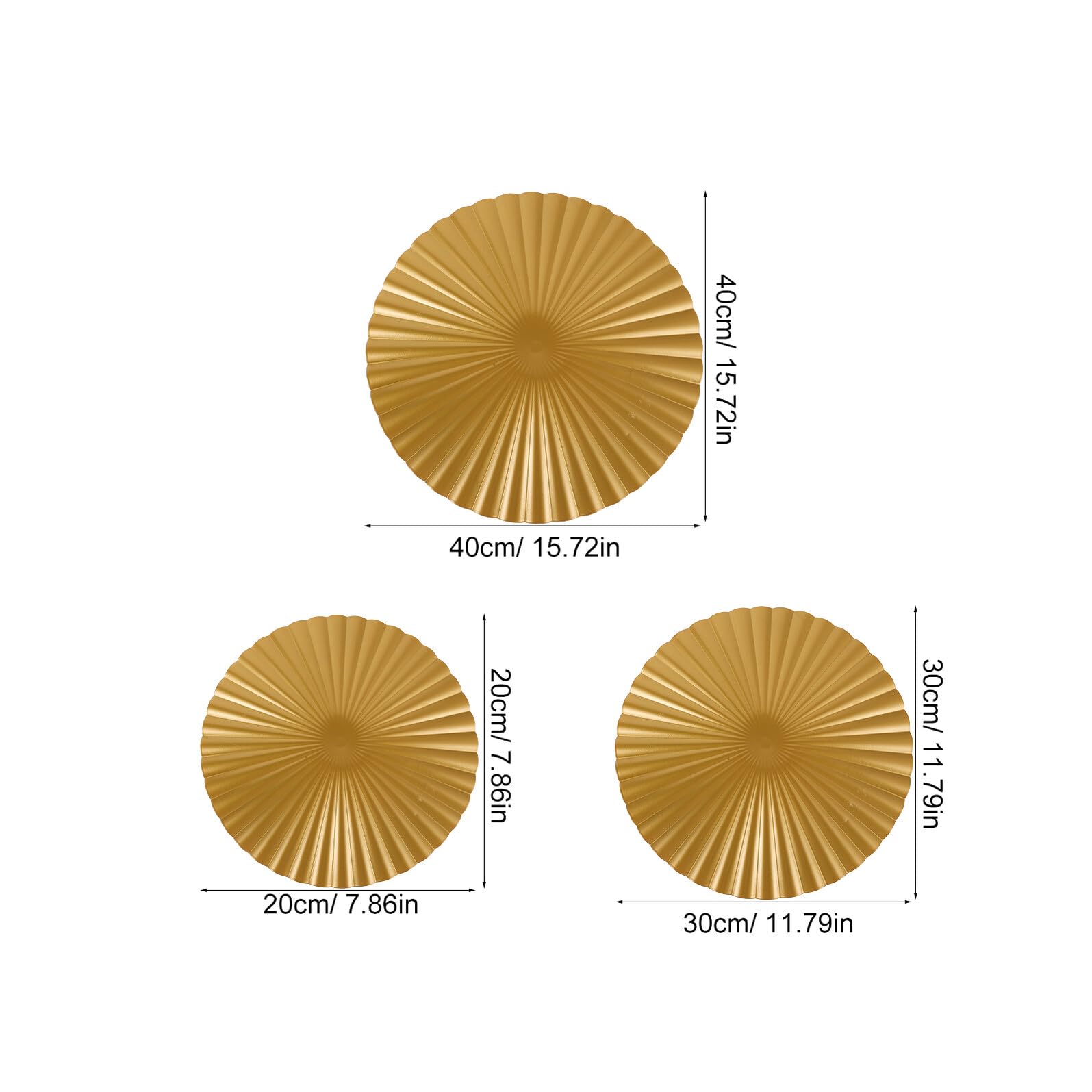 SOLUSTRE 3 Sztuki Częściowa Złota Metalowa Dekoracja Ścienna Okrągłych Luster Geometrycznych Nowoczesna Ozdoba Do Salonu Sypialni i Biura Elegancki Metalowy Design