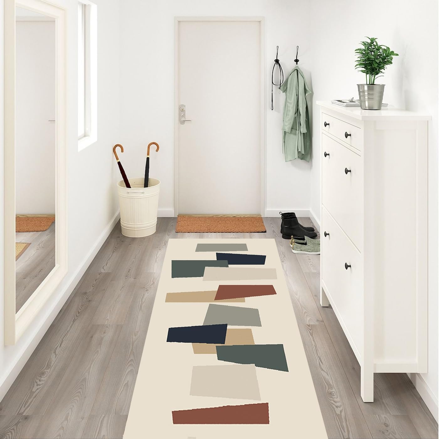 Runner Rug for Hallway 1'4"x3'3" Non Slip Area Rug Runner for Living Room Washable Vintage Doormat Runner Rugs Floor Carpet for Entryway Bedroom Doorway Indoor Office