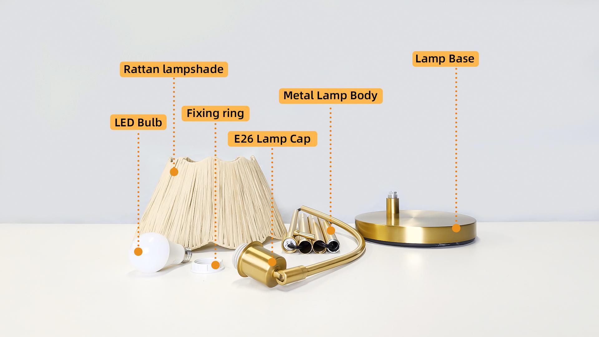 Image of 64'' Adjustable Arc Floor Lamp with Natural Rattan Woven Shade