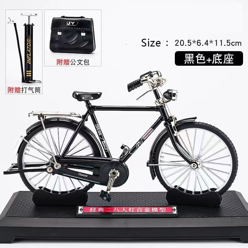 Finger Bike, 1:8 Bicycle Pulling Alloy Model Ornaments(Black)