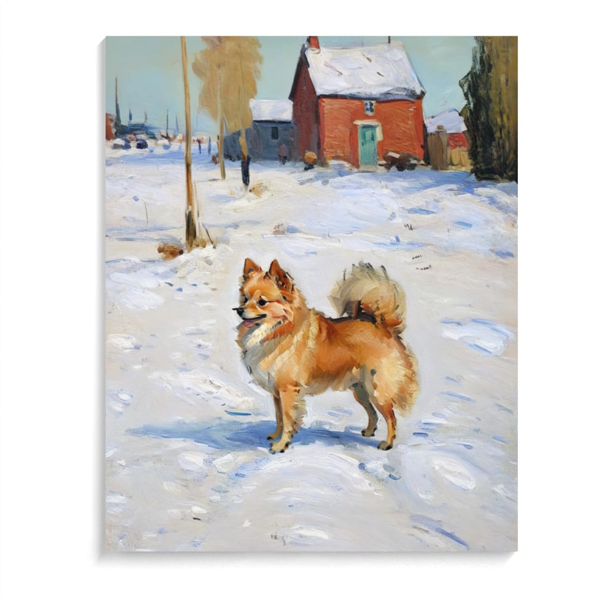 Paint by Numbers Pomeranian Dog DIY Acrylic Painting Kit with Brushes Pigment Oil Painting Artwork Adults Beginners Wall Decor 20x24inch(50x60cm) Frameless