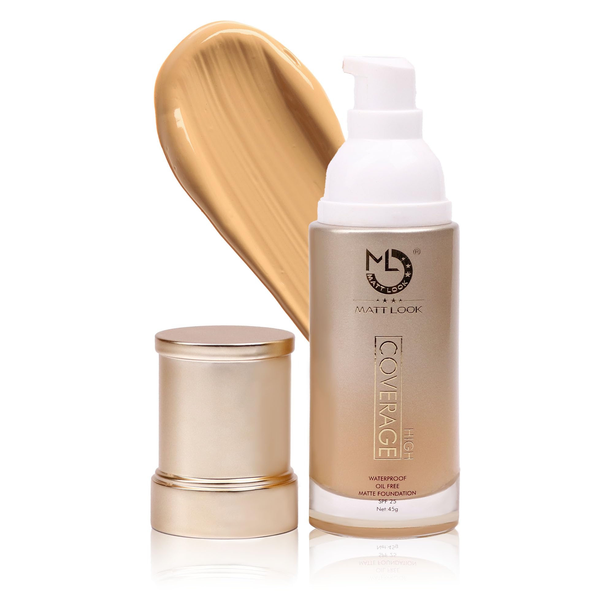 MATT LOOK High Coverage Water- Proof Oil Free Matte Foundation Dry Spf 25 | 45G | Socks Oil On Face | Sheer Coverage Along With Matte Effect | Water- Proof | Sweat- Proof | Beige-image-13