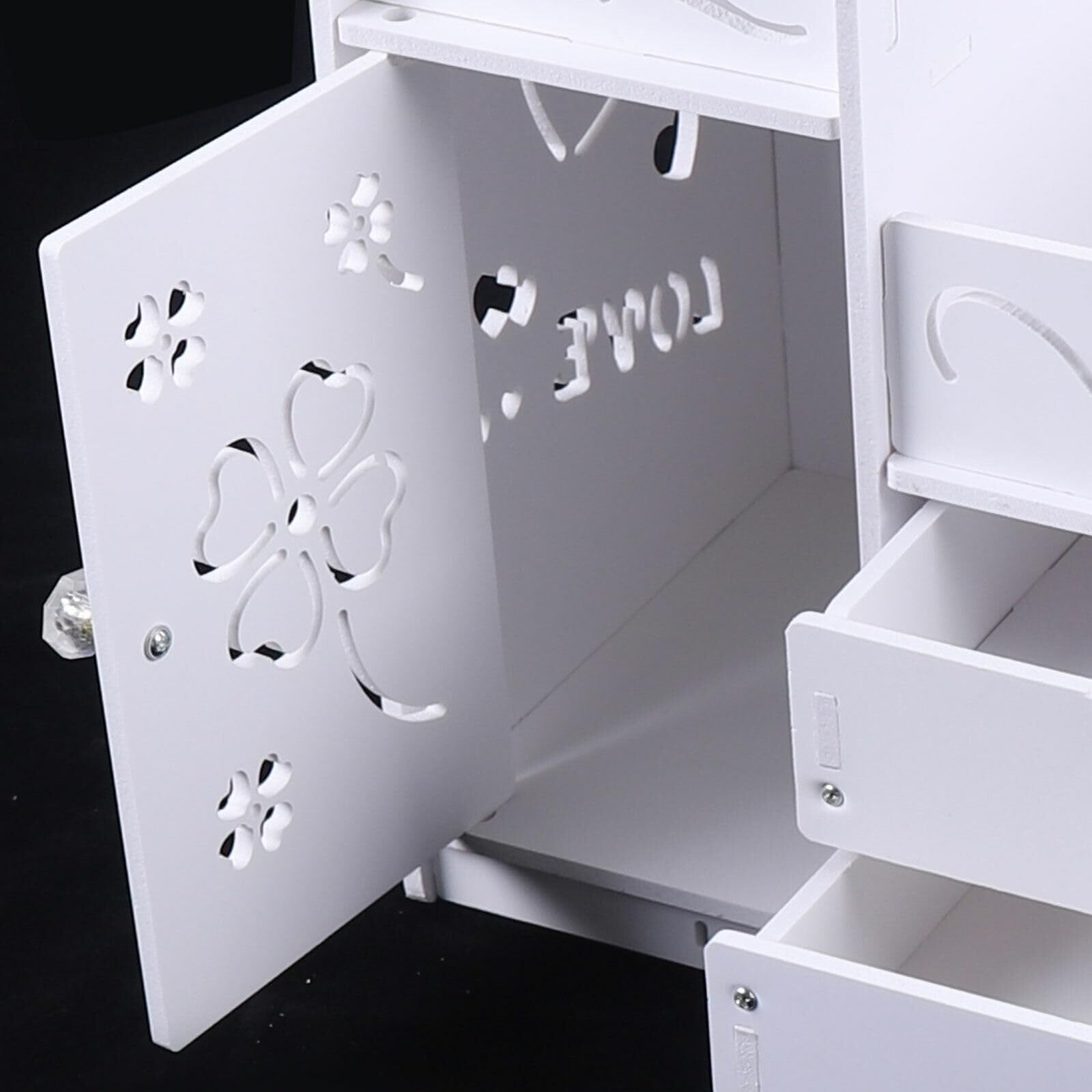 Kosmetik Make up Organizer mit 2 Schubladen Aufbewahrung Schmuck Box Parfüm Aufbewahrung,Skincare Beauty Schminke Kosmetikbox zubehör für Dresser Schlafzimmer Badezimmer,Weißer