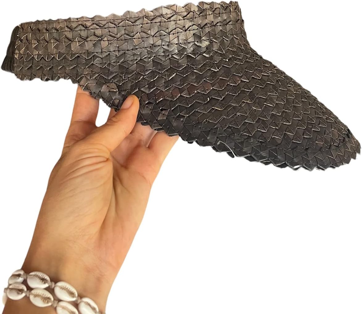 Unique Kaftans Wide Brim Straw Visor – Adjustable Sun Shield UV Protection for Women