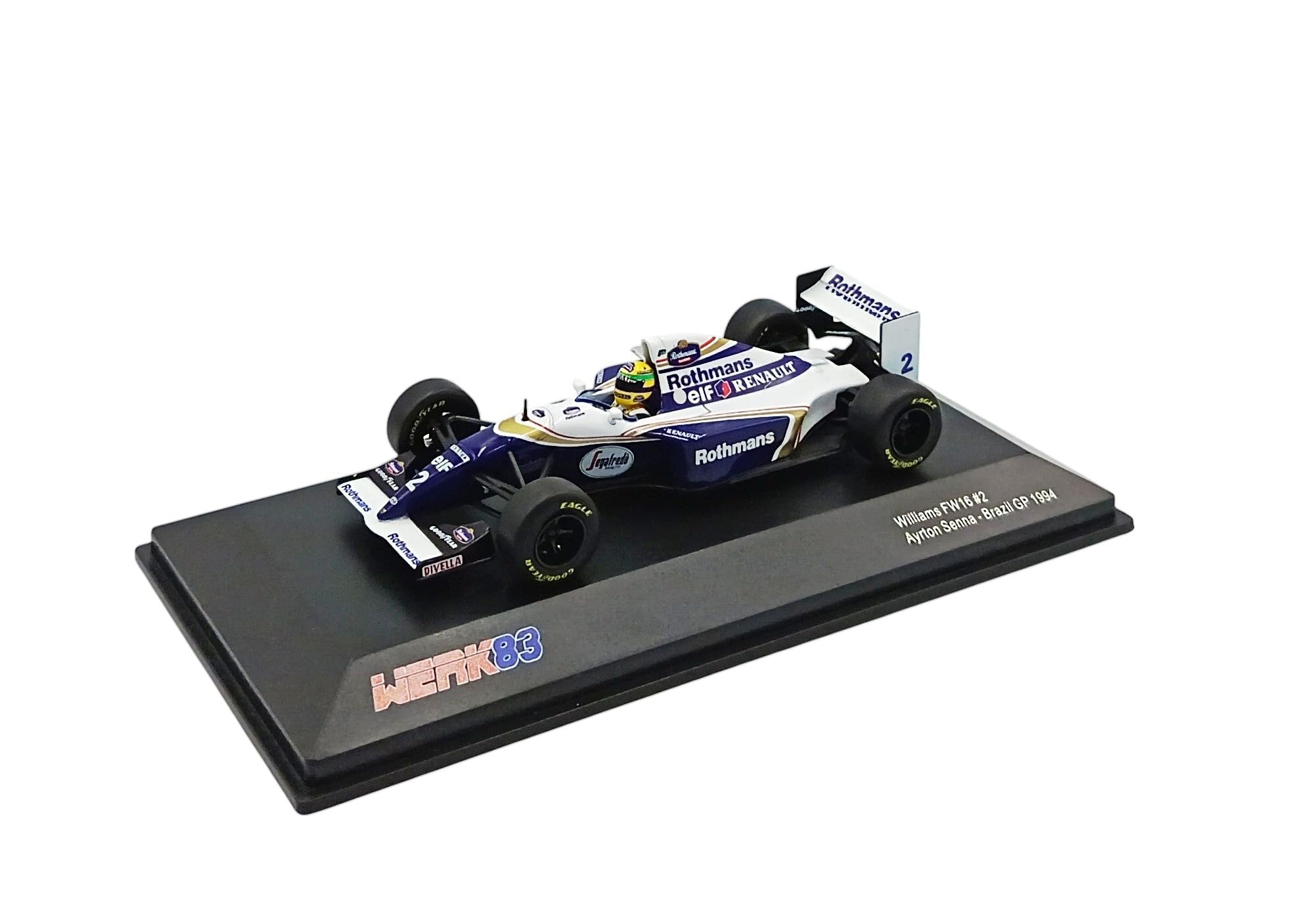 OPO 10 Auto di Formula 1 Compatibile con Renault Williams FW16#2 Ayrton Senna GP del Brasile 1994 - Scala 1/43 W430008