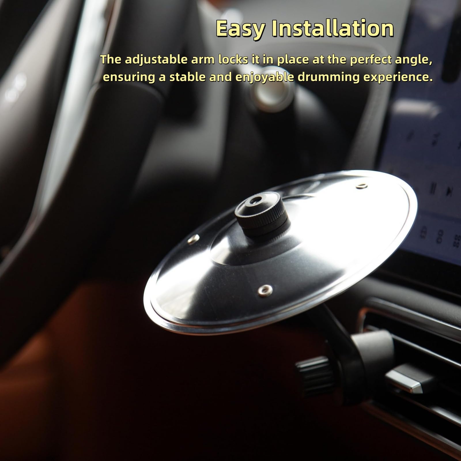 Cymbale d'accident de voiture, grille d'aération de voiture, rotation à 360°, installation facile, rend votre conduite plus amusante sur la grille d'aération avec cymbale de crash musicale