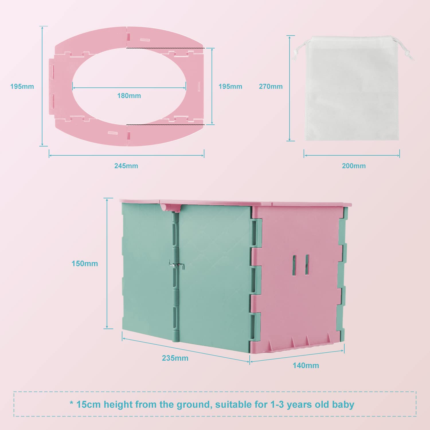 CPROSP Pot Pliable Enfant Voyage avec Sac de Rangement