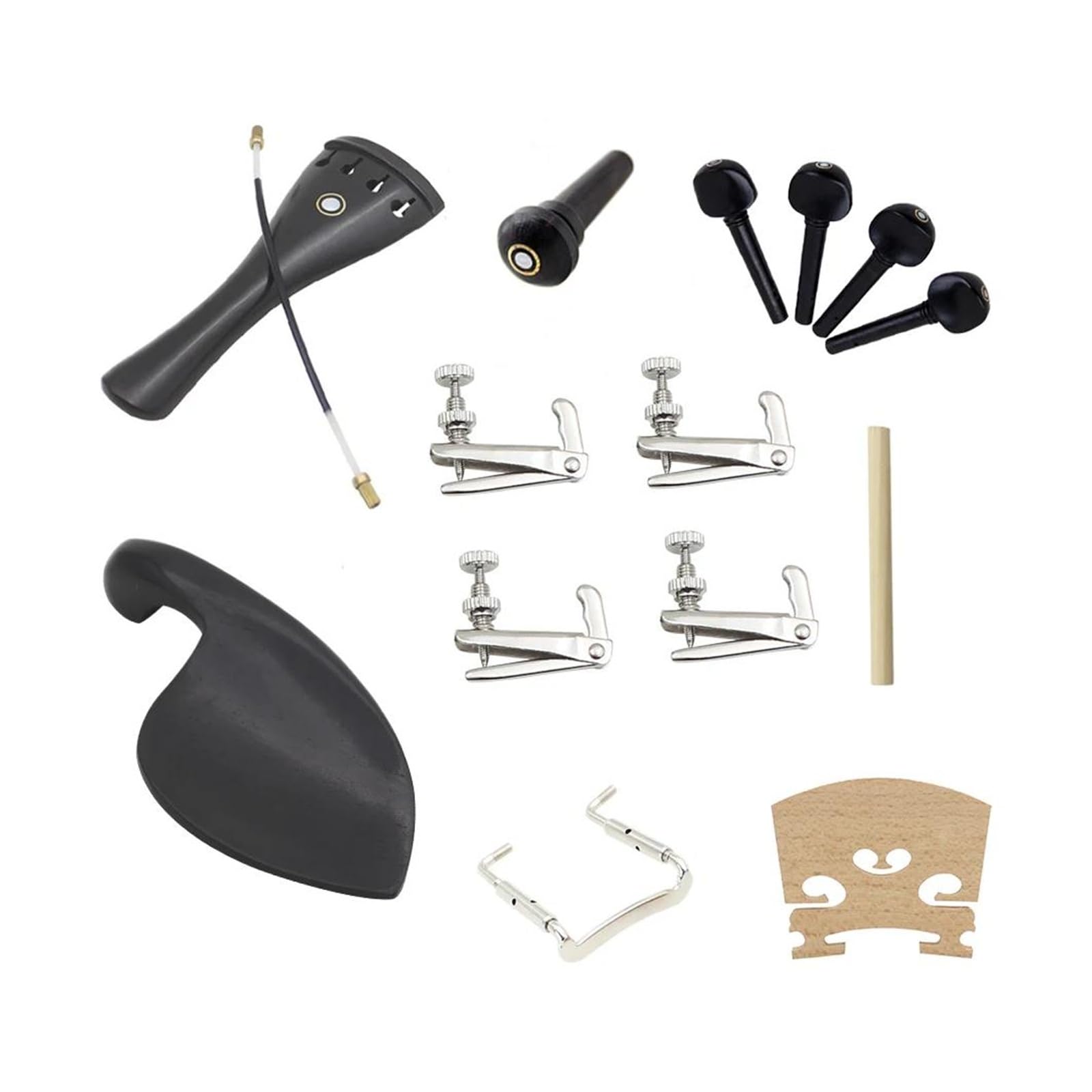 Accessori per violino Accessori per violino set da 15 pezzi tra cui cordiera cordiera mentoniera e viti