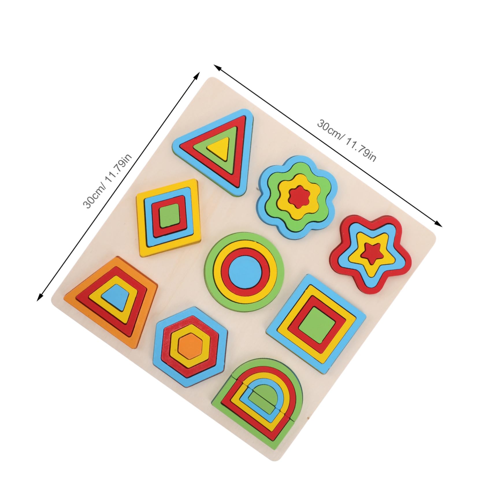 Rompecabezas de Formas Geométricas Montessori de Madera para Niños, Herramienta de Aprendizaje Versátil Juego Interactivo para Diversas Situaciones Educativas